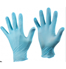 Перчатки виниловые голубые М (уп 100шт)