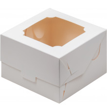 Коробка для бенто-торта с окном 120*120*80 белая